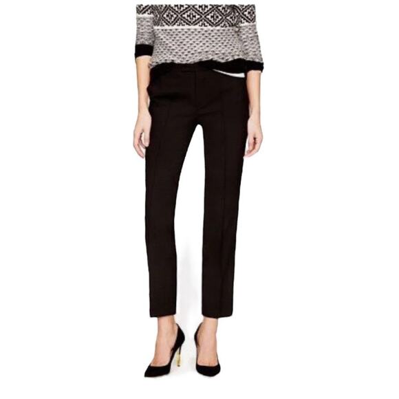 J. Crew Womens Black Wool Stretch Eaton Boy Tollegno 1900 Work Trousers Sz 2 - Picture 1 of 9